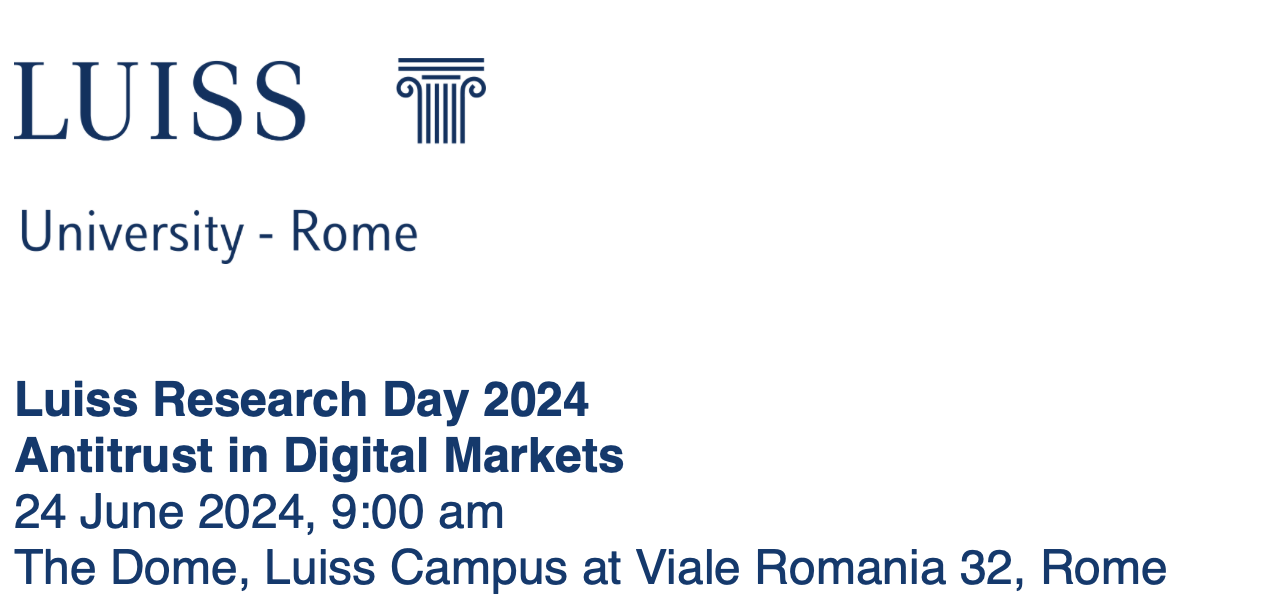 Luiss Research Day - Antitrust in Digital Markets